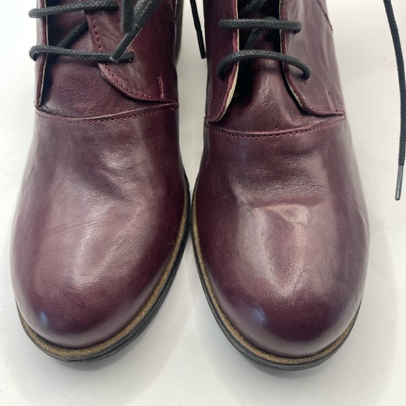 Casta dark Red burgundy Lace up calie heeled boot - Picture 5 of 11